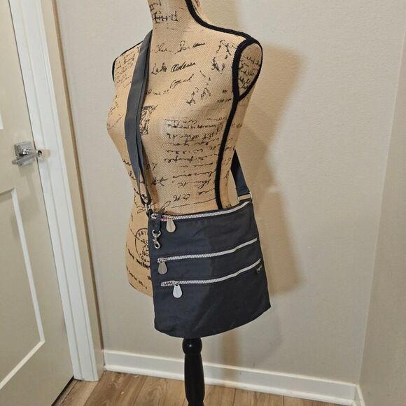 Baggallini Gray Double Section Crossbody - Picture 1 of 7